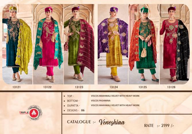 Veneshiaa By Triple Aaa Viscose Velvet Designer Salwar Suits Wholesale Online